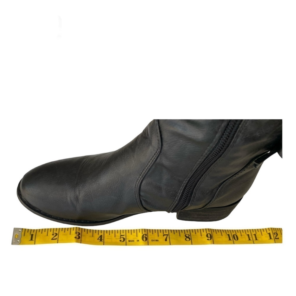 A.X.N.Y. Knee High Boots Bow Back Black Vegan Leather Women Size 7 - Picture 13 of 14